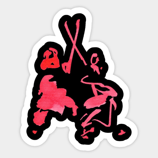 Kendo Ink Figures Sticker by Nikokosmos